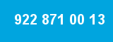 922 871 00 13 922 871 00 13